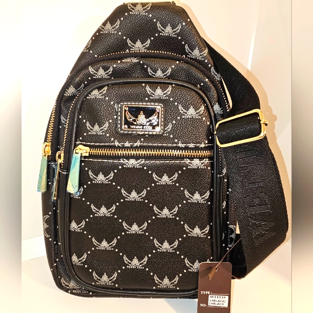 Wendy Keen Stylish Black Sling Bag NWT And Dustbag